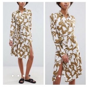 Ganni Wilson Vanilla Ice/ Plantation Button Down‎ Shirt Dress Medium NWT